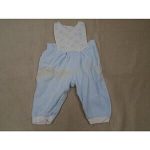 Vintage Baby Dior Boy Blue White Airplanes One Piece Sleeper 9 Months